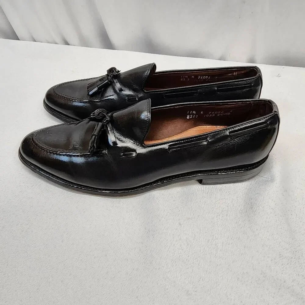 Allen Edmonds Grayson Tassel Loafers Black Leather Mens 11.5 A USA